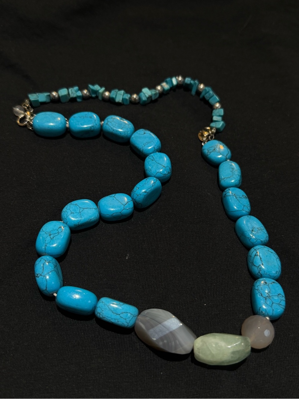 Lia Sophia Turquoise Bead Statement Necklace - Blue